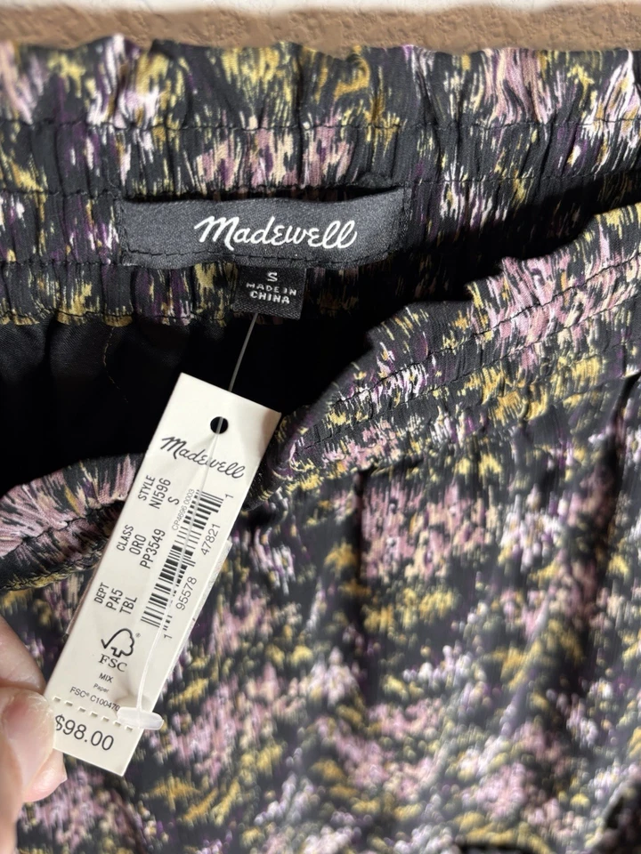 Maxi Falda Madewell Crinkle Georgette en Niveles en Flores Borrosas Talla S Nueva con Etiquetas Foto 3 de 4