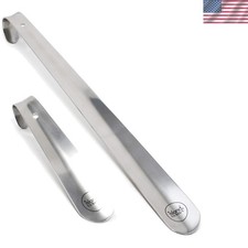 Metal Shoe Horn Set of 2 16.5-Inch 7.5-Inch, Stainless Steel- Long Handle