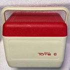 Vintage Cooler - Gott Tote 6 - Red Lid W/ Locking Handle - Model 1806 - Made USA