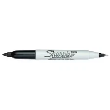 Sharpie 32162Pp Twin Tip Permanent Marker Set, Black, Fine Tip, Retractable, 2