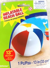 Inflatable Beach Ball Large 13 in 33 cm NEW by Amscam