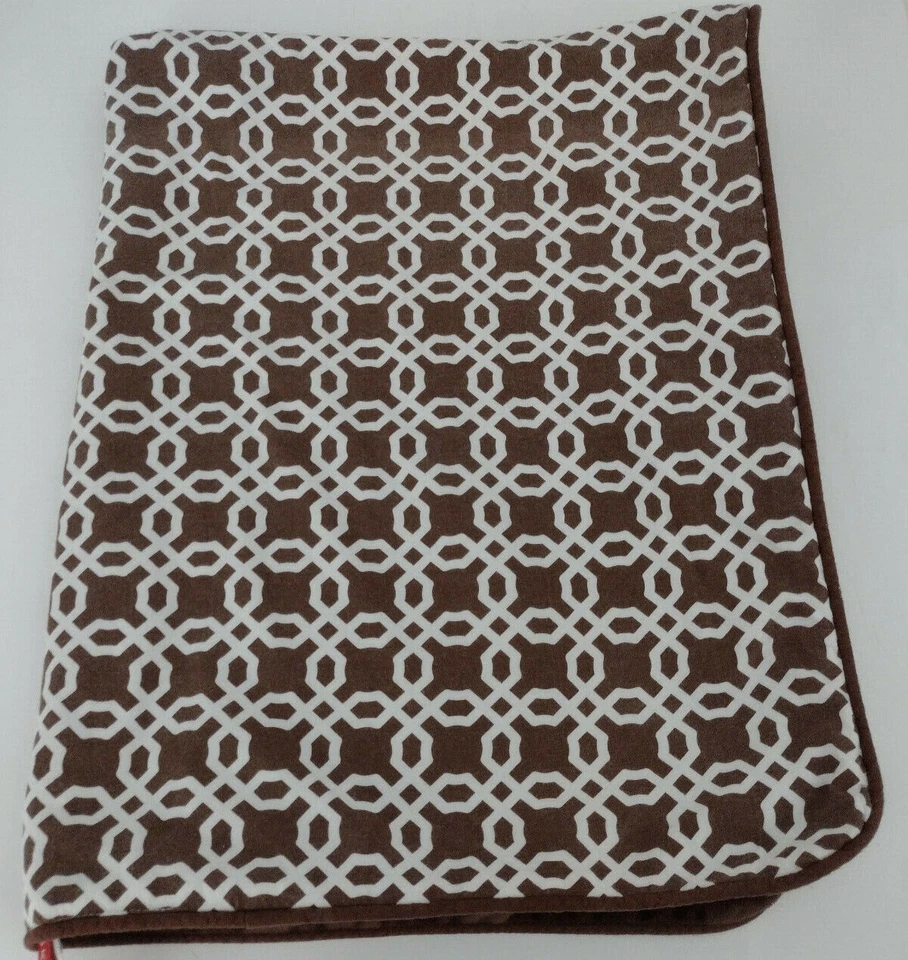 Skip Hop Baby Blanket Brown Chocolate Lattice Reversible Cotton Front & Minky - Image 2 of 4