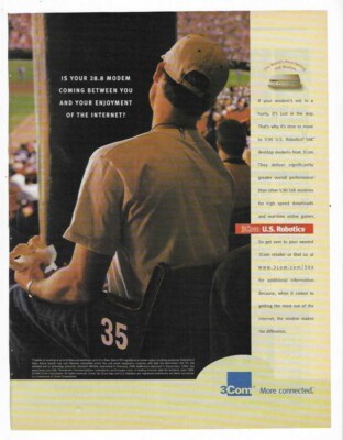 V.90 U.S. Robotics 56K Desktop Modems from 3M 1998 Vintage Print Advertisement
