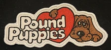 POUND PUPPIES embroidered patch dog doggies puppy figure plush logo kitties cat