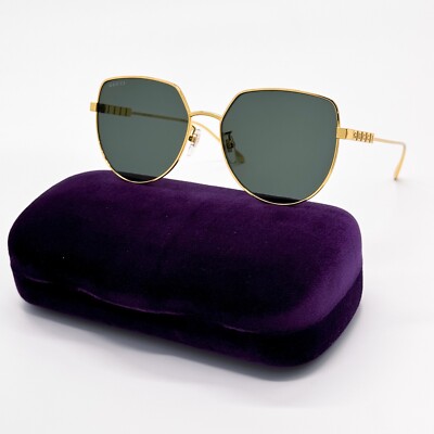 NEW GUCCI GG1435SA 001 GEOMETRIC GOLD GREY WOMEN SUNGLASSES  display picture 1