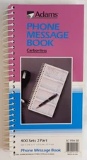 Adams Phone Call Message 400 Sets 2 Part Carbonless Spiral Bound Log Book NEW