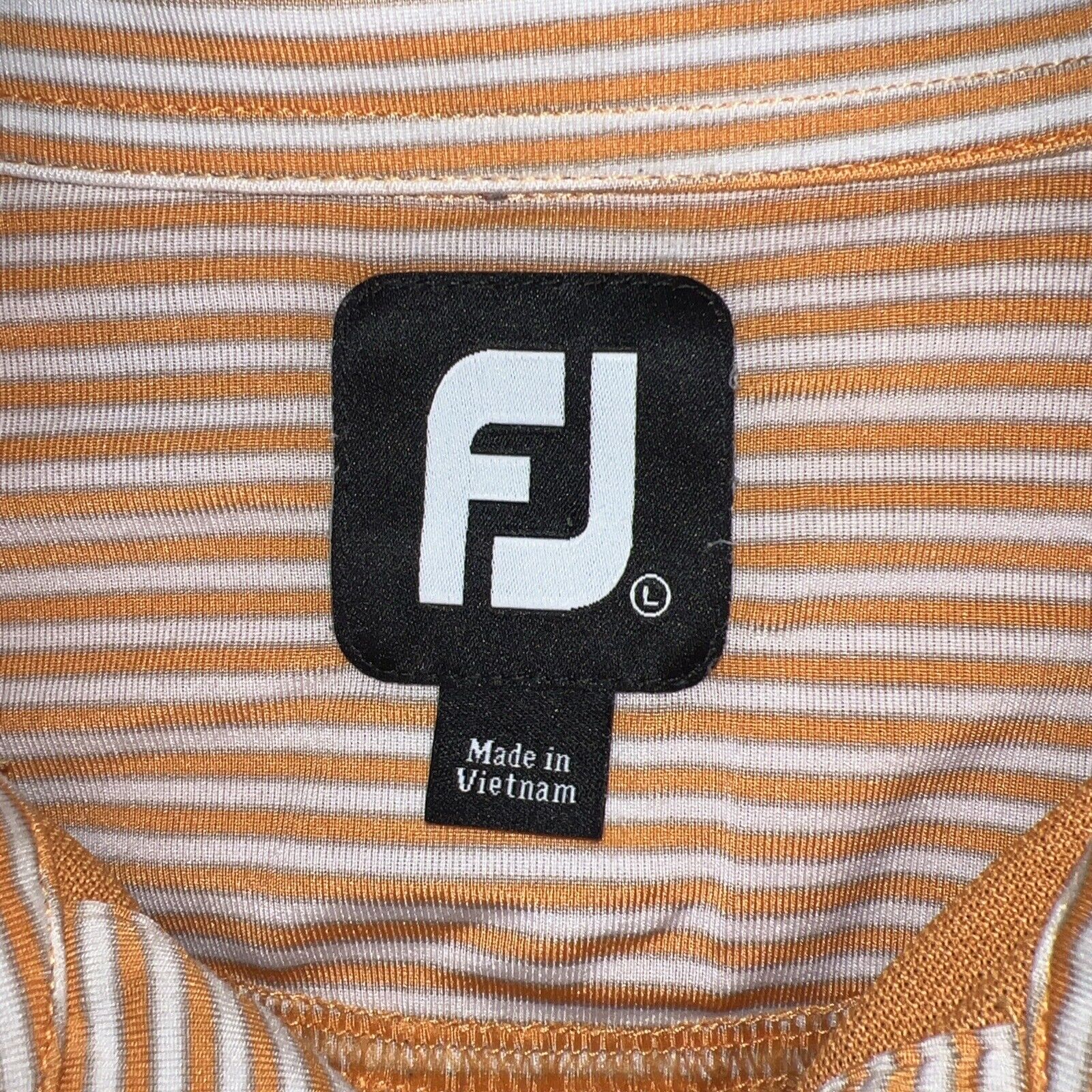 Footjoy Orange Polo Shirt Mens Size L - image 3