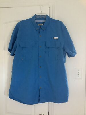 Chemise Magellan Fish Gear Pêche Manches Courtes - Homme Taille S - Bleu à Carreaux