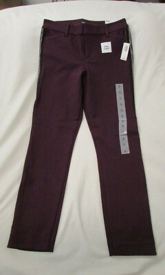 Ladies ''Old Navy'' Size 6, Purple, Mid Rise, Knit, Side Stripe, Pixie Ankle Pants