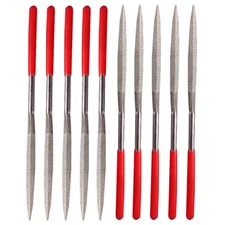 10pcs 3x140mm Triangle Diamond Grit File Set Sharpening  For Wood Metal Plastic