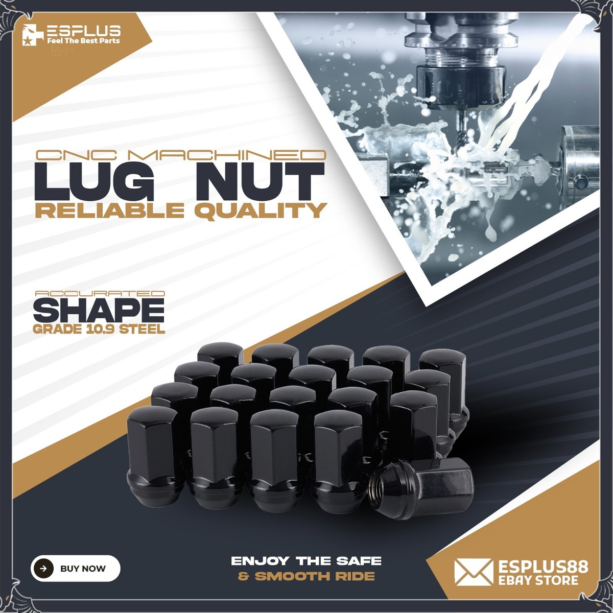 32 Black XL Lug Nuts M14x1.5 For 2012-2025 Ram 2500/3500 Stock Rims - OEM Style