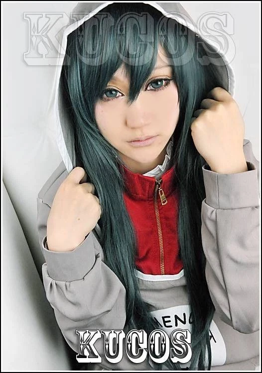 Peluca + Gorra Para Cosplay Kagerou Project Kido Tsubomi 3 Colores Larga Recta Verde Foto 3 de 4