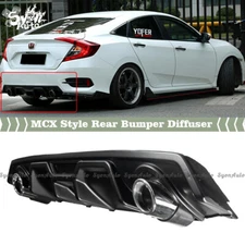 FITS 2016-2020 HONDA CIVIC SEDAN MCX STYLE BLK REAR BUMPER DIFFUSER REPLACEMENT
