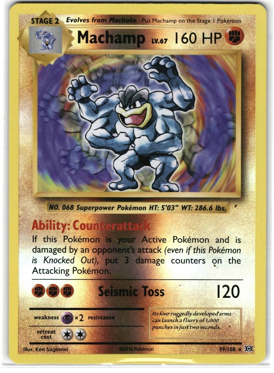 2016 Pokemon XY Evolutions Machamp Reverse Holo 59/108 | eBay