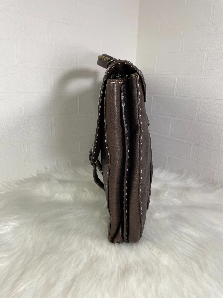Maletín Fendi Vintage Cuero Marrón Auténtico Foto 3 de 4