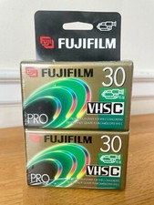 Lot of 2 Fuji Film Pro VHS-C TC-30 Blank Premium High Grade Camcorder Tapes