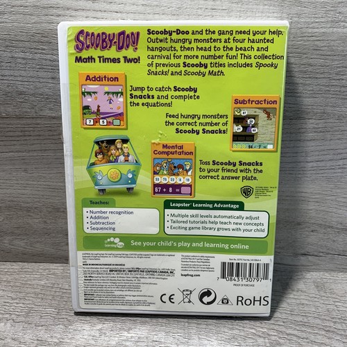 Leapster 1 2 SCOOBY-DOO! Math Times Two Learning Game Leap Frog 5-8 Years - Picture 2 of 5