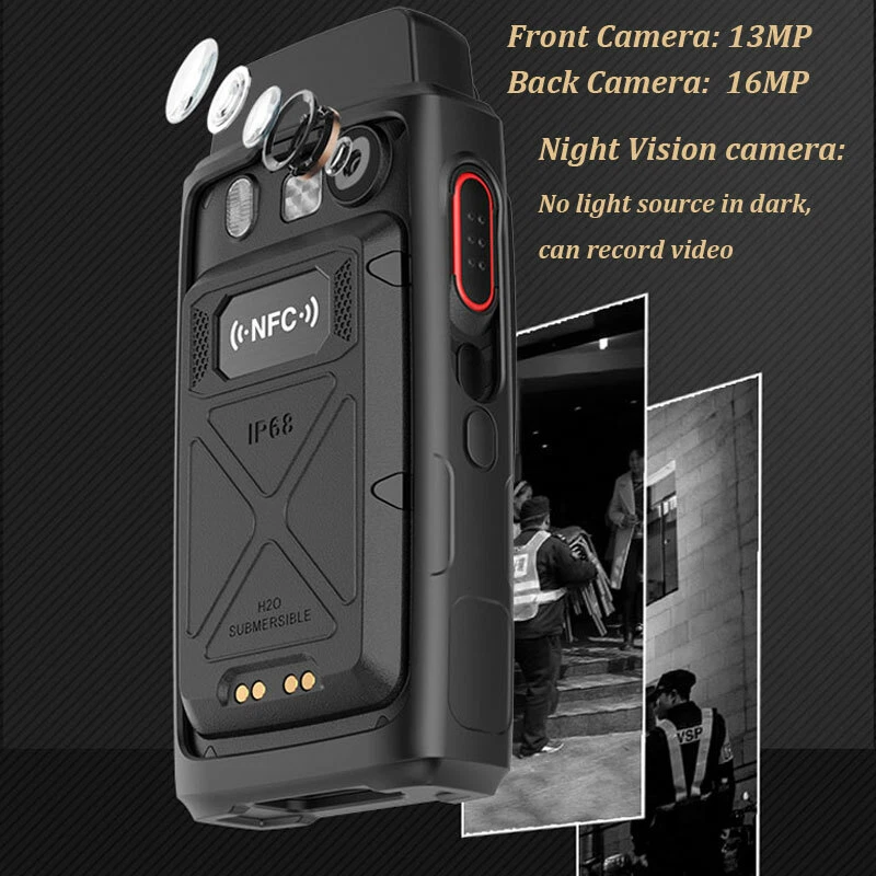 4G Android Rugged Smartphone Walkie Talkie NFC PTT Body Cam Cell Phone Radio 32G - Image 3 of 4