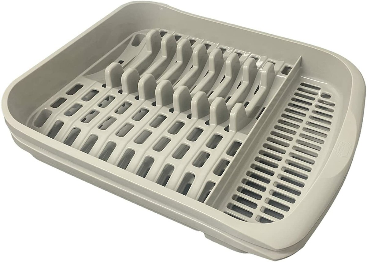 Dish Drainer Addis Large & Cutlery Rack | Mushroom/Orange Plastic Sink ...