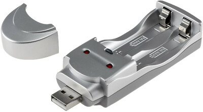 SONDERPOSTEN Akku-Ladegerät an USB A Buchse für 1-2 Micro AAA / Mignon AA Akkus 