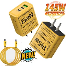 145W Double USB C Fast Wall Charger PD 60W Cable For iPhone 17 16 15 14 Pro Max