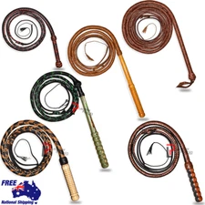 Stock Whip Stockwhip Bull Leather Genuine whip Cow leather Crackers stock Heavy