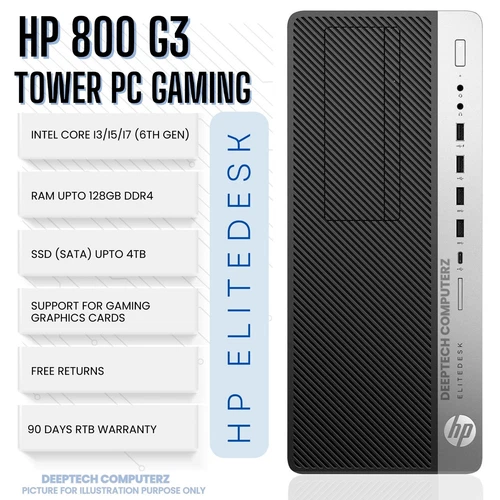 HP EliteDesk 800 G3 Tower Intel i7-6700 32GB RAM 2TB SSD Wi-Fi 90 Days Warranty