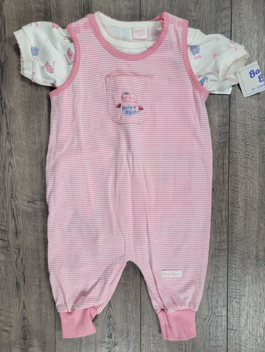 Baby Girl Clothes New Vintage Oshkosh B'gosh 3-6 Month 2pc Pink