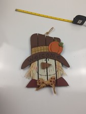 FALL SCARECROW SIGN Halloween Thanksgiving Holiday Wall Door Wood Plaque Autumn