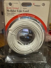 Radio Shack 50' Modular Line Cord White NEW 279-344A