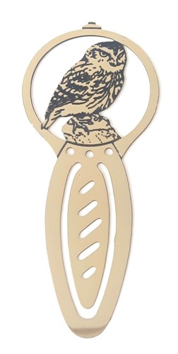 Owl Bird Of Prey Brass Etched Bookmark & Gift Bag - Picture 3 of 4