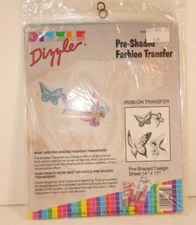 Dizzle Art Pre Shaded Fashion Iron On Transfer Butterflies