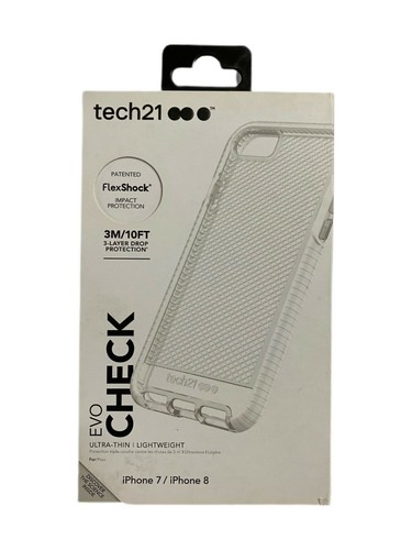 Tech21 Evo Check Case For iPhone 7 iPhone 8 iPhone Se2022 Se2020 - Clear / White - Afbeelding 1 van 3