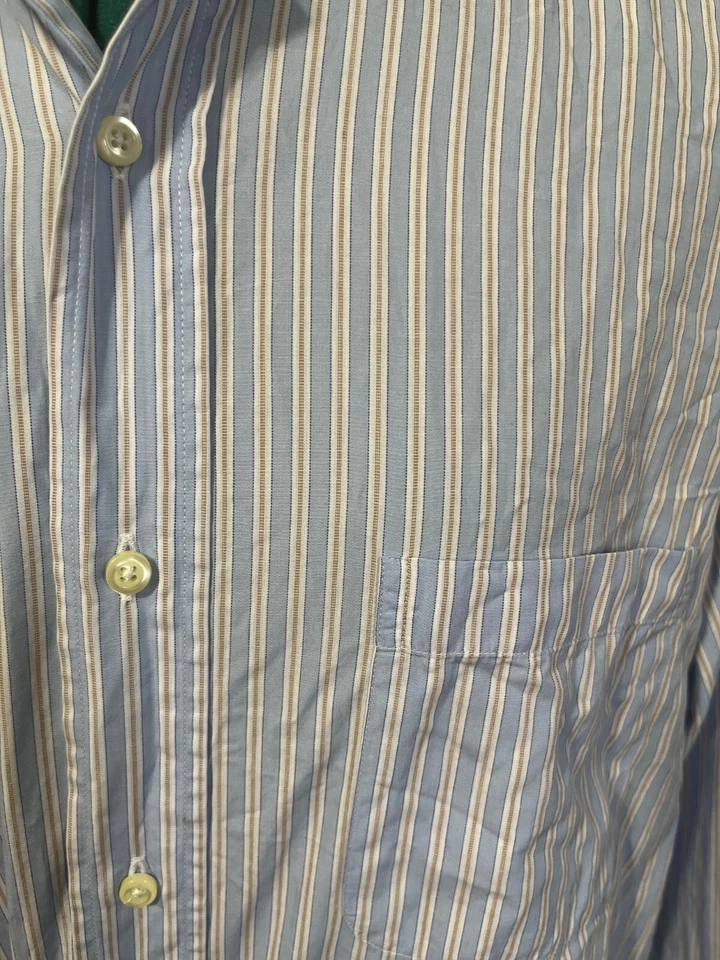 Camisa con botones MASTAI FERRETTI para hombre LS azul tostado a rayas Foto 2 de 4