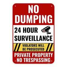 1PC No Dumping Sign Private Property Sign, 13 x 9 Inches - Aluminum - No Ille...