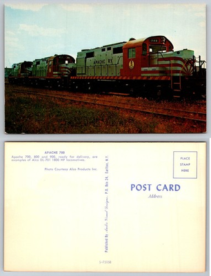 #ad Apache Railway Alco DL 701 Locomotives 700 800 900 Postcard Alco Products $1.99