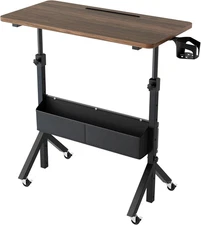 Portable Standing Desk Adjustable Height, Mobile Stand up Desk for Walking Pad a