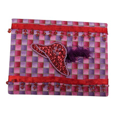 Decorative Photo Album Holds 100 4x6 photos Purple  Red Textile Cover
