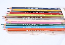 VTG Venus Coloray Colored Pencils (12) No. 1500 Light Pink Blue Green Orange Red
