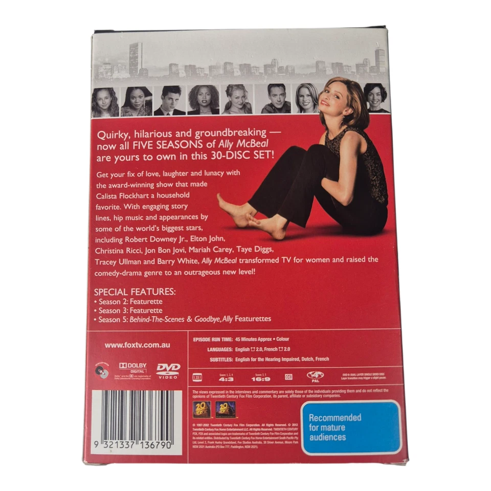 Ally McBeal The Complete Series Dvd Seasons 1-5 Region 4 Boxset 30 Discs Drama - image 4 of 4