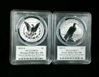 2023-S $1 Reverse Proof  Morgan/Peace Dollar 2pc Set PCGS PR70 "DAVID HALL 7588