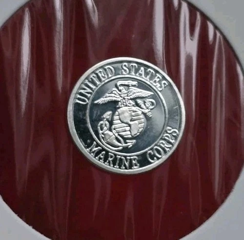 US Marine Corps Semper Fi - 1 Gram .999 Fine Silver Mini Round Coin Bar