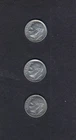 THREE ROOSEVELT DIMES 1964 D L--22