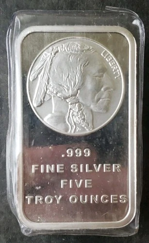 SilverTowne 5oz Silver Buffalo Bar in Plastic