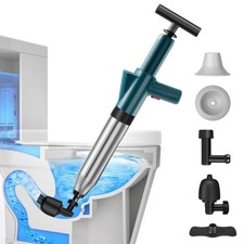 TheElves Toilet Plunger Heavy Duty, Electric High Pressure Clog Green