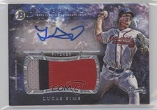2016 Bowman Inception 19/50 Lucas Sims #IAJP-LSI Jumbo Patch Auto 18gt