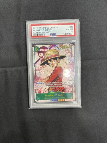 ONE PIECE CARD GAME Monkey D. Luffy OP13-118 Alt Art Foil PSA 10 EN 2025