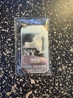 1 Full Troy Ounce .999 Fine Silver Bar New York State NY 041785
