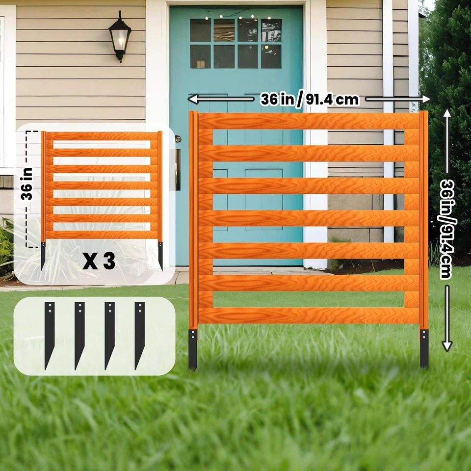 Paneles de valla de aire acondicionado, pantallas de privacidad de madera para exteriores de 36"x36"x36" con 4 estacas Foto 2 de 4