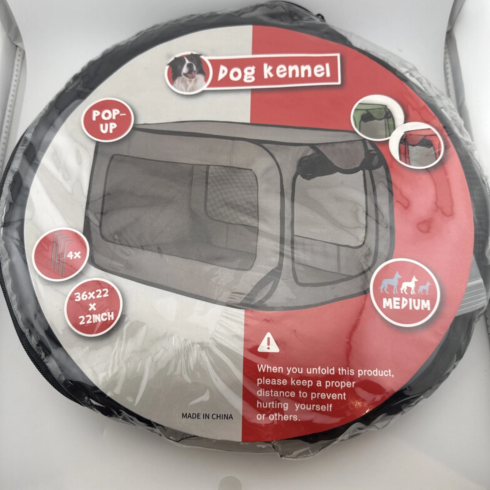 Love's Cabin 36in Portable Medium Dog Bed Kennel Tent Car Seat Grey New in Bag